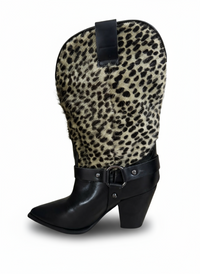 STIVALE JANICE02 IN CICLONE NERO E CAVALLINO VERDE