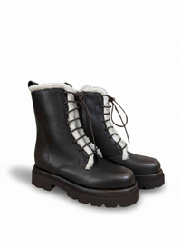 STIVALETTO VIKY06 YUCATAN TAUPE E PELLICCIA