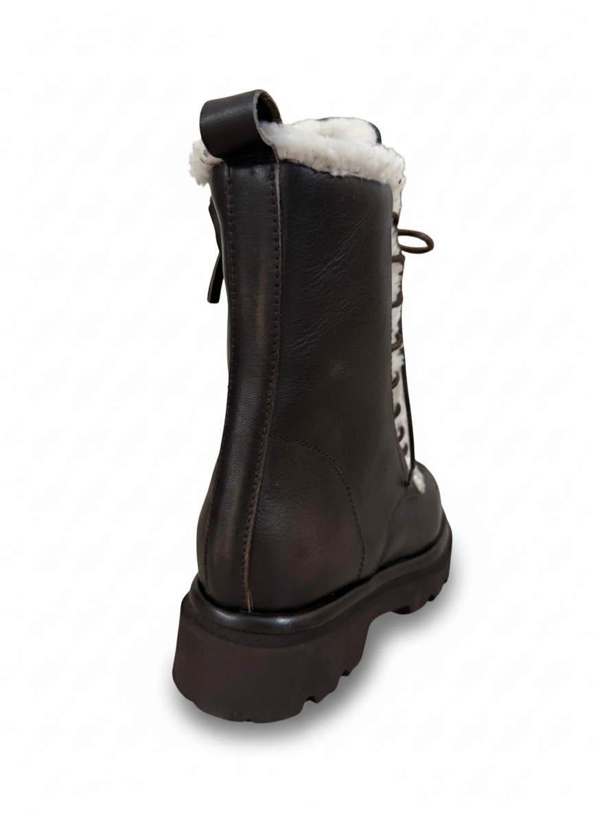 STIVALETTO VIKY06 YUCATAN TAUPE E PELLICCIA