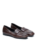MOCASSINO DORY-F CROC LEATHER COFFEE