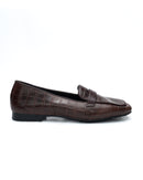 MOCASSINO DORY-F CROC LEATHER COFFEE