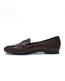MOCASSINO DORY-F CROC LEATHER COFFEE