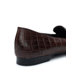 MOCASSINO DORY-F CROC LEATHER COFFEE
