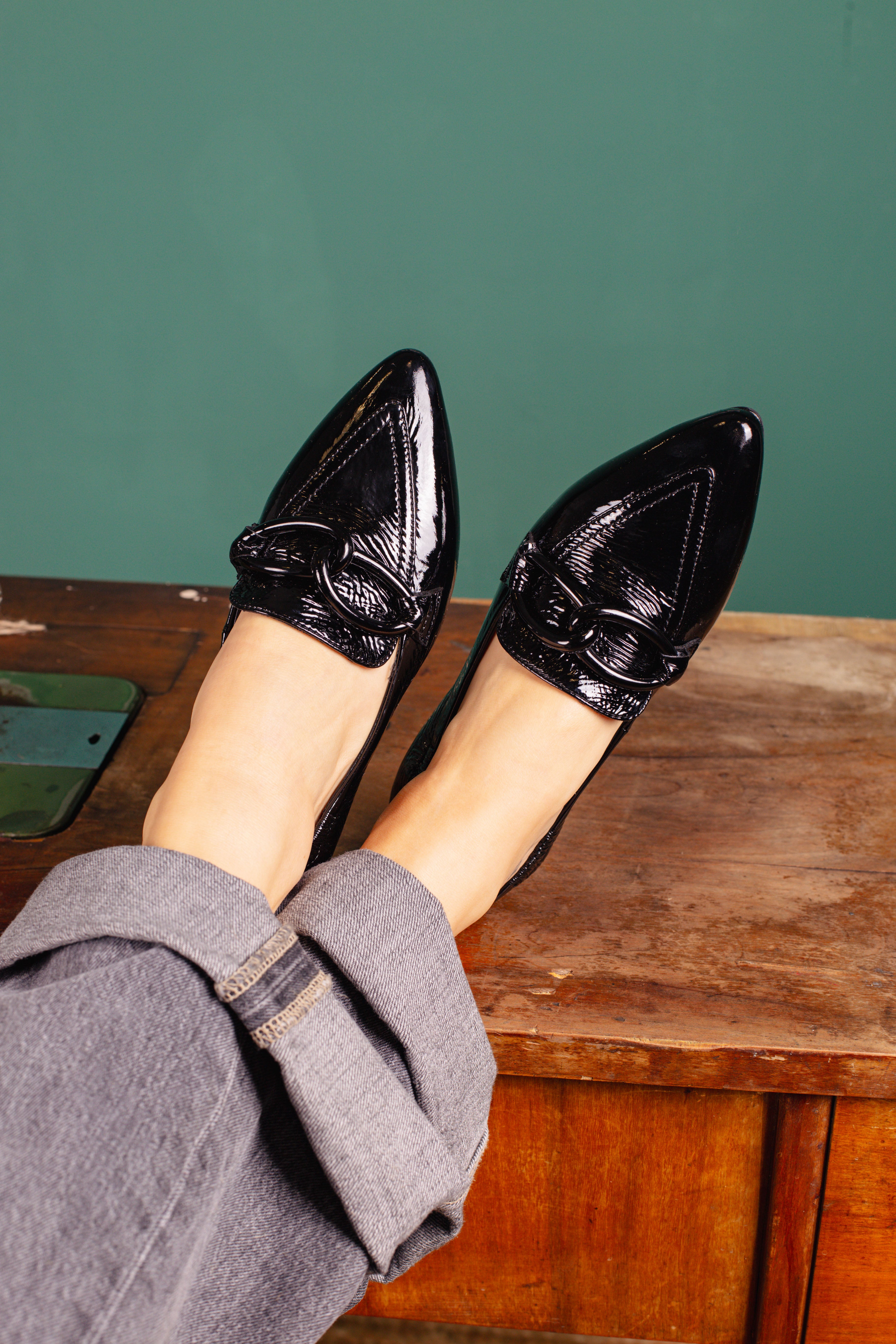 MOCASSINO MIRIAM-K IN NAPLAK BLACK