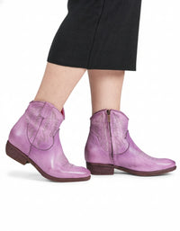 STIVALETTO TEXANO IN BUFALO LILLA