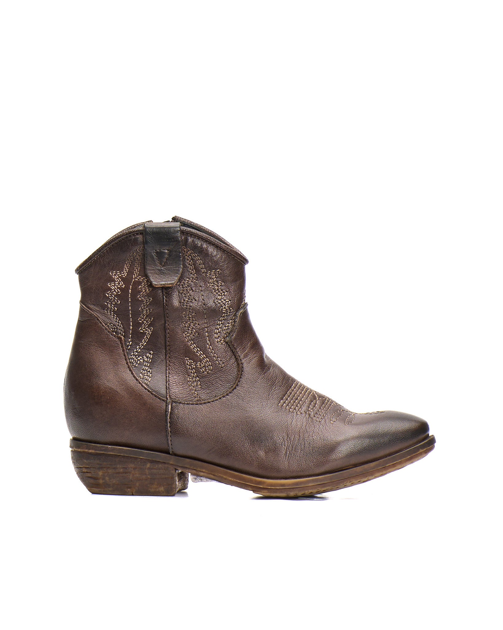 STIVALETTO TEXANO IN BUFALO TESTA DI MORO