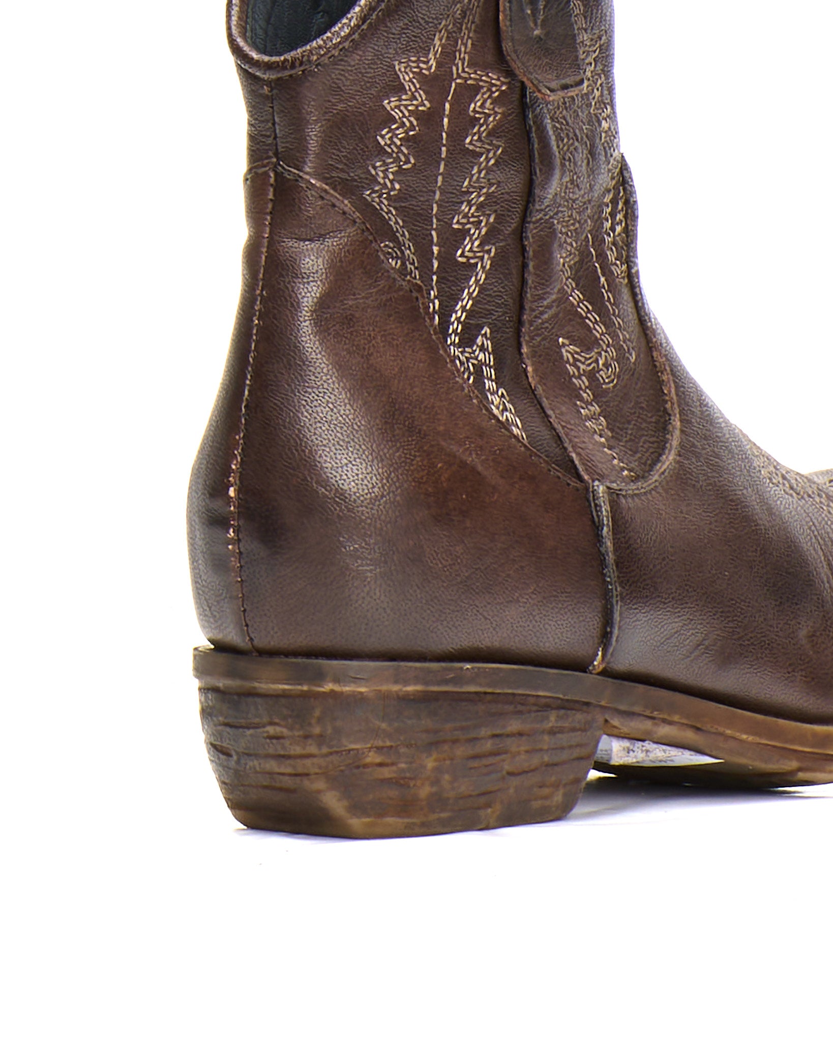 STIVALETTO TEXANO IN BUFALO TESTA DI MORO