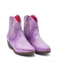 STIVALETTO TEXANO IN BUFALO LILLA