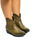 STIVALETTO TEXANO IN BUFALO OLIVE