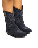 STIVALETTO TEXANO IN SCUBA NIGHT BLU